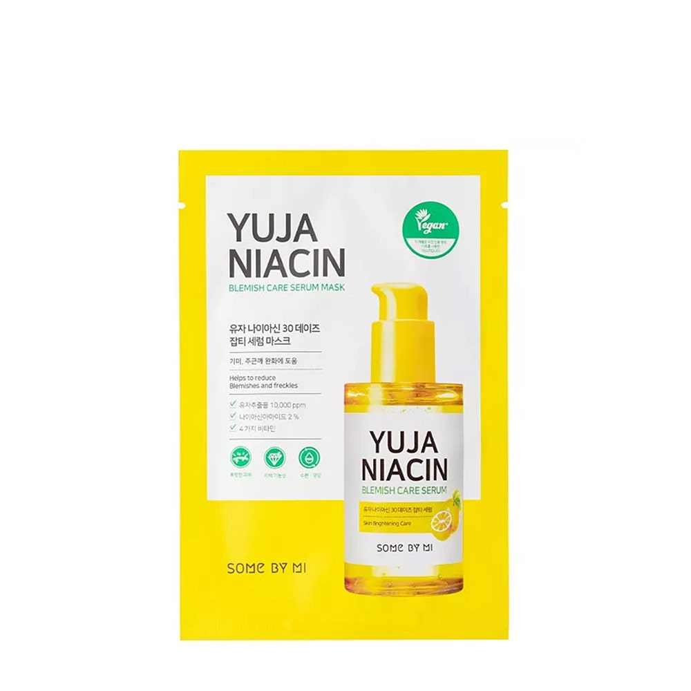 Image of Some by Mi - Yuja Niacin Blemish Care Serum Mask 1 X - Maschera Viso Anti Imperfezioni Per Tutti I Tipi Di Pelle