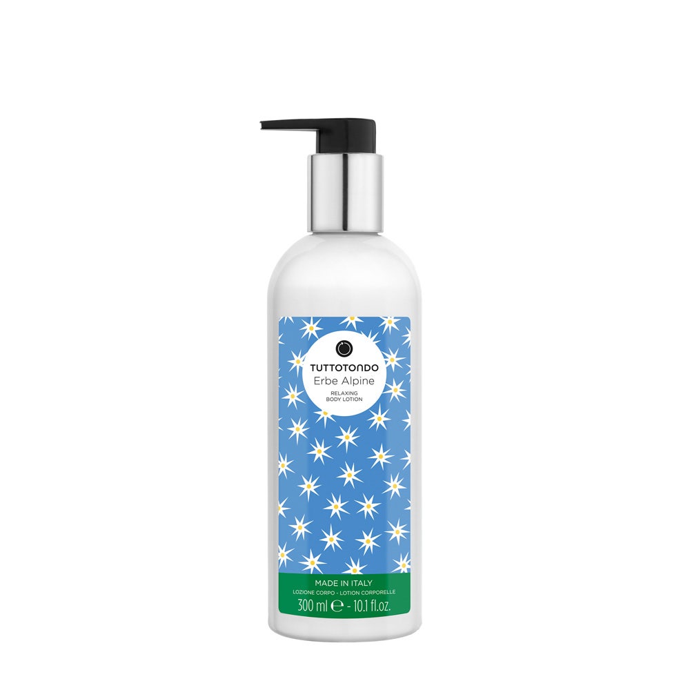 Image of Tuttotondo - Erbe Alpine Lozione Corpo Rilassante 300 ml - Crema Corpo Rigenerante