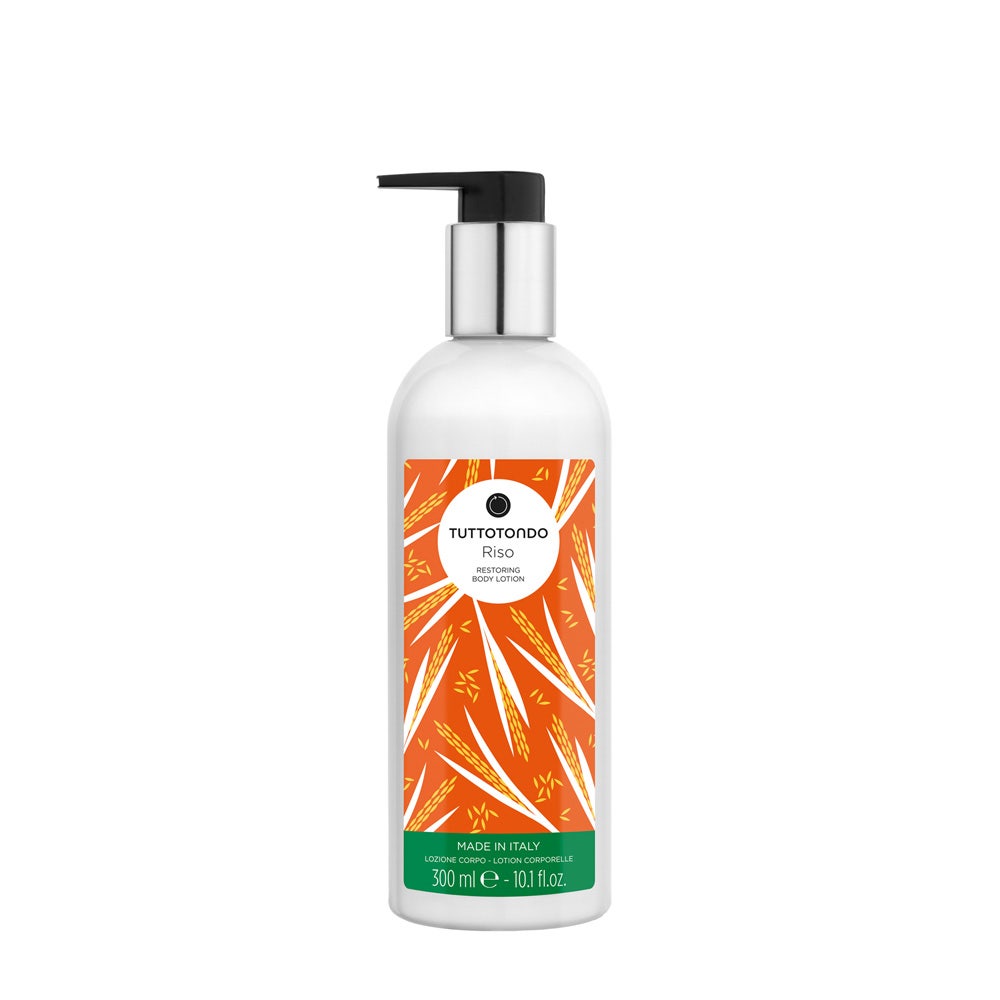 Image of Tuttotondo - Riso Lozione Corpo Ristrutturante 300 ml - Crema Corpo Rigenerante